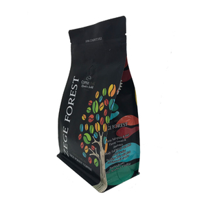 Custom Printing Recyclable Box Bottom Coffee Bean Packaging Bags with Window Wholesale