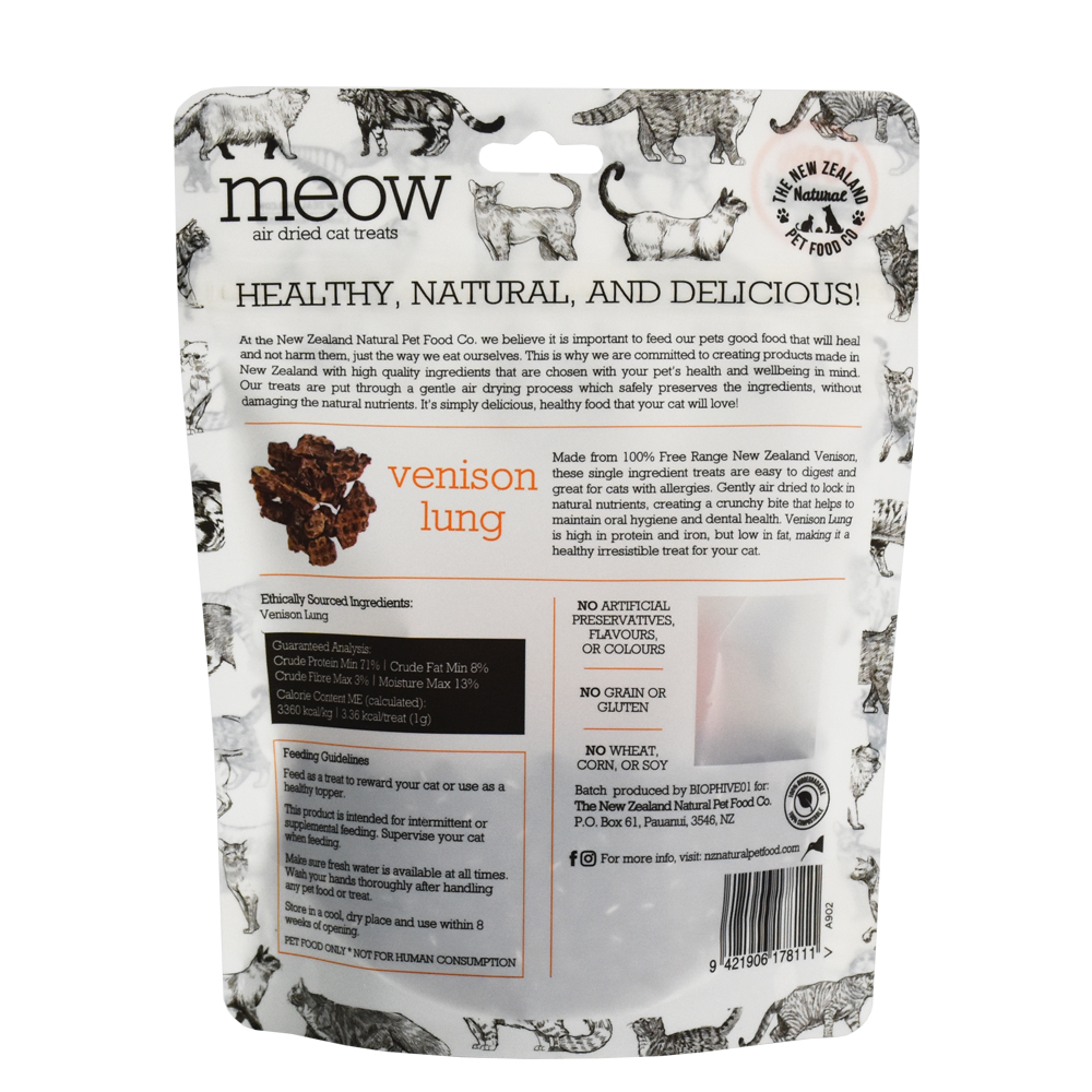 100% Biodegradable Home Compostable Stand Up Air Dried Cat Treats Packaging Bag with Ziplock