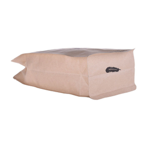 Wholesale Natural Easy Tear Block Bottom Ziplock Bag Kraft