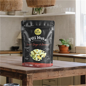China Factory OEM Tear Notch Aluminum Foil Stand Up Almonds Nuts Packaging Bags with Window